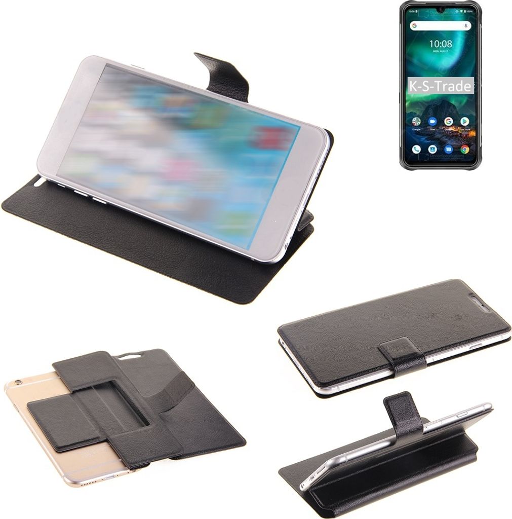 K-S-Trade Schutzhülle kompatibel mit UMIDIGI Bison 2021 Schutzhülle Flip Cover Klapphülle Wallet Case Slim Handyhülle bookstyle schwarz