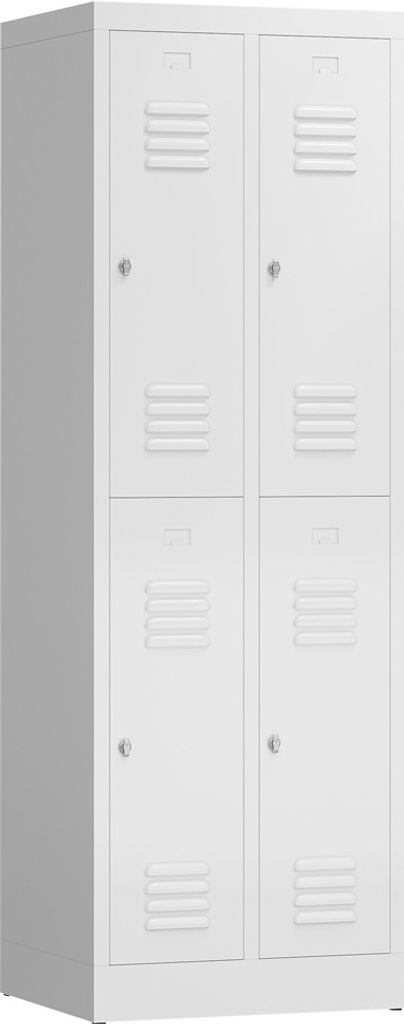 Spind Kleiderspind 2 Abteile 4 Fächer 1800 x 600 x 500 mm signalweiß X-520227