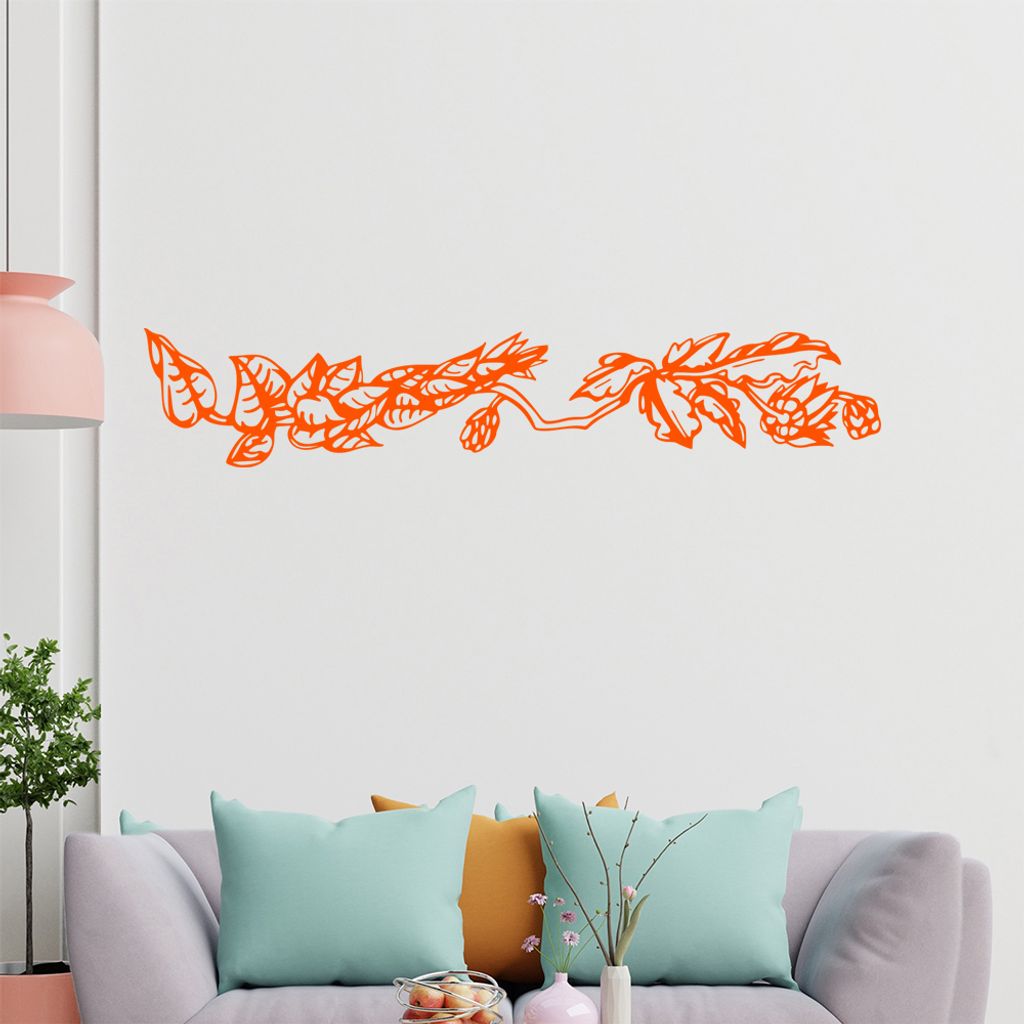 Blätter - Ranken Wandtattoo in 6 Größen - Wandaufkleber Wall Sticker - Dekoration, Küche, Wohnzimmer, Schlafzimmer, Badezimmer