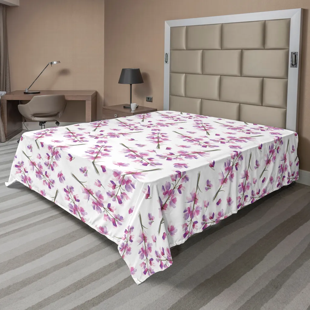 Drap de lit violet anti-plis doux et résistant aux delphiniums sombres