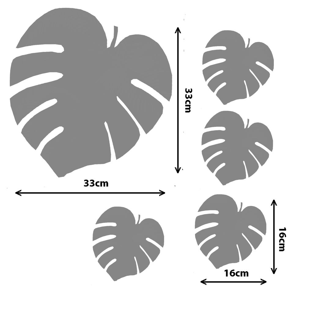 Bertoni 1+4 Filz-Tischmatten-Set - Monstera grau Tischsets