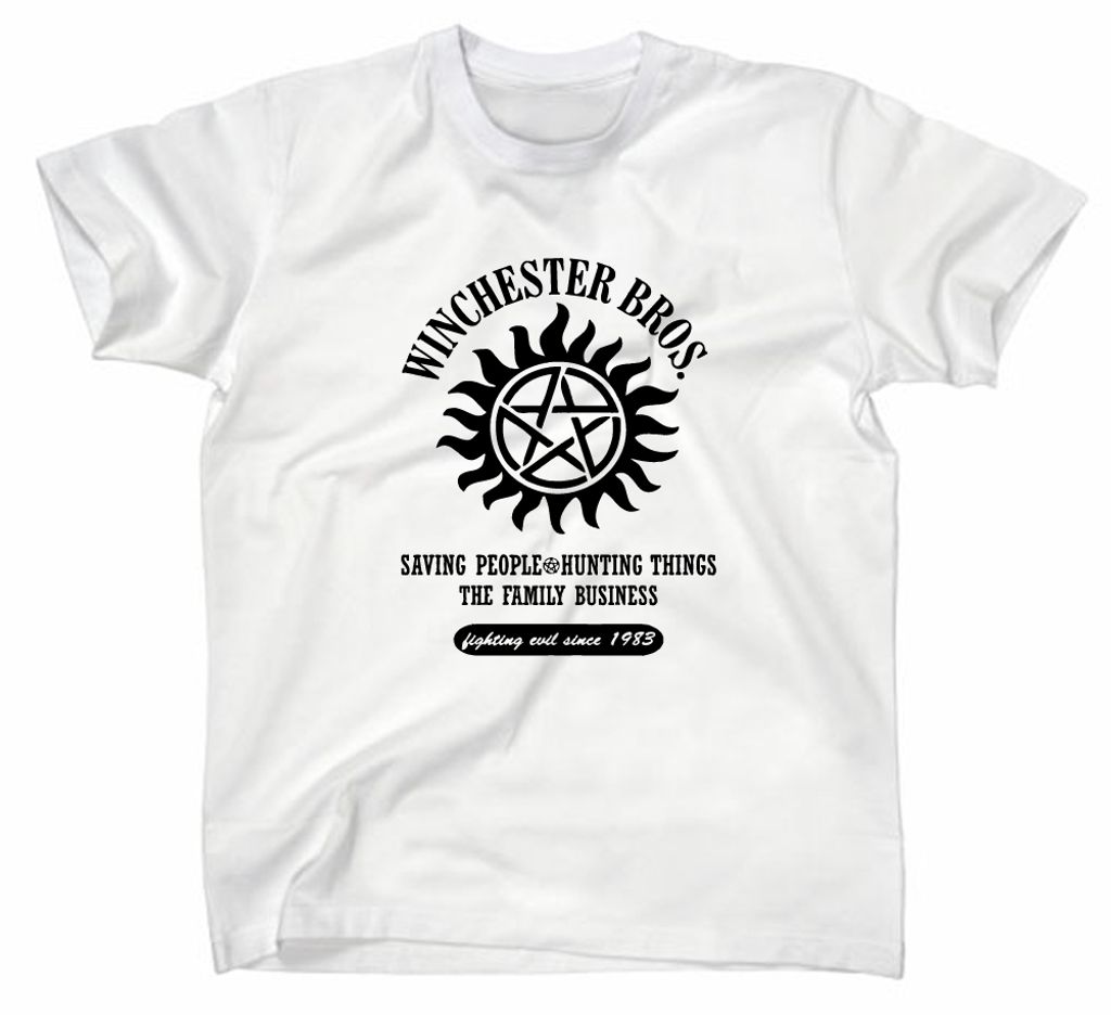 Styletex23 T-Shirt Winchester Bros Family Fan, weiss, L