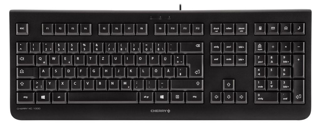 CHERRY KC 1000, Pełnowymiarowy (100%), Przewodowa, USB, Zdjęcie produktu 