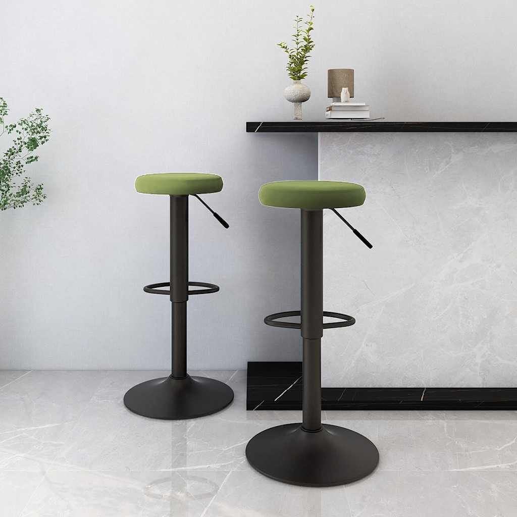 Möbel Barhocker 2 Stk. Hellgrün Samt - Barhocker 333145