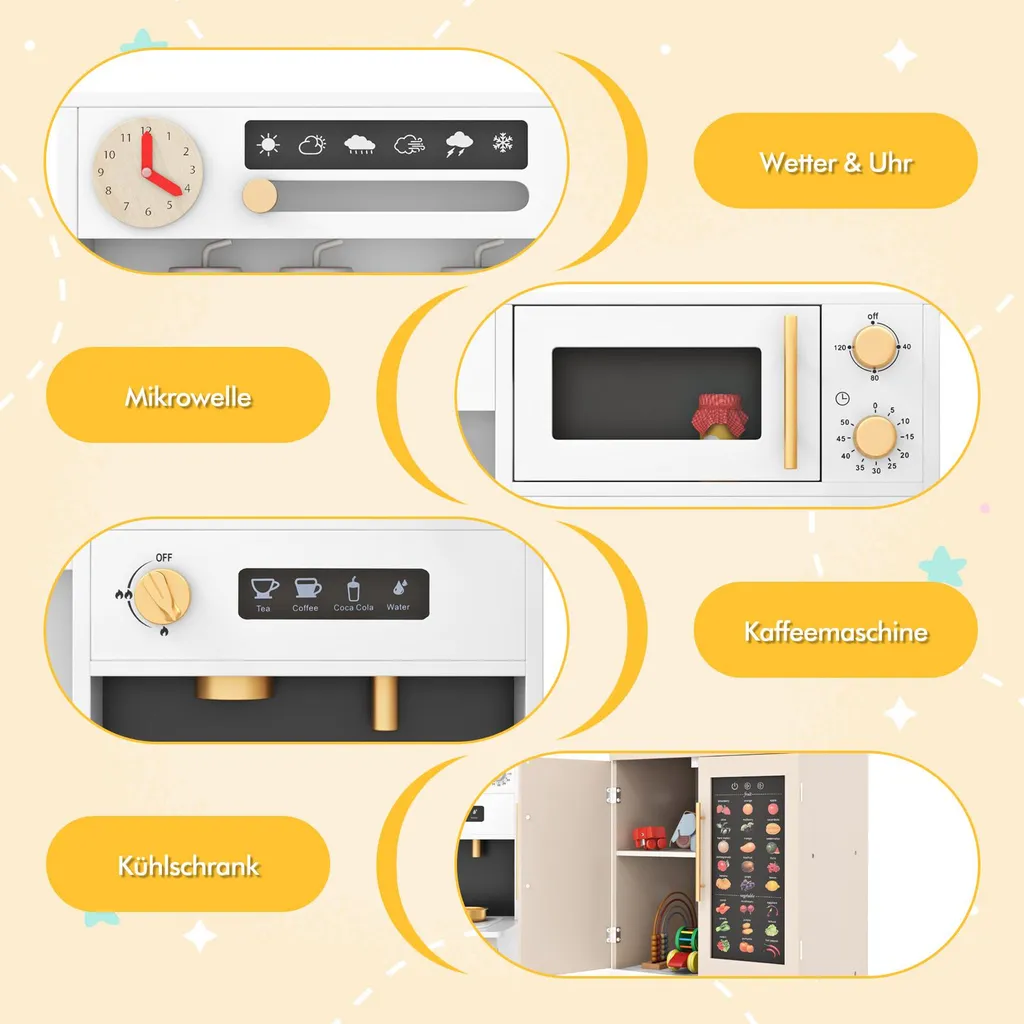 Cuisine bois enfant 3 ans et plus : jouet d'imitation complet 2 en 1 - 4