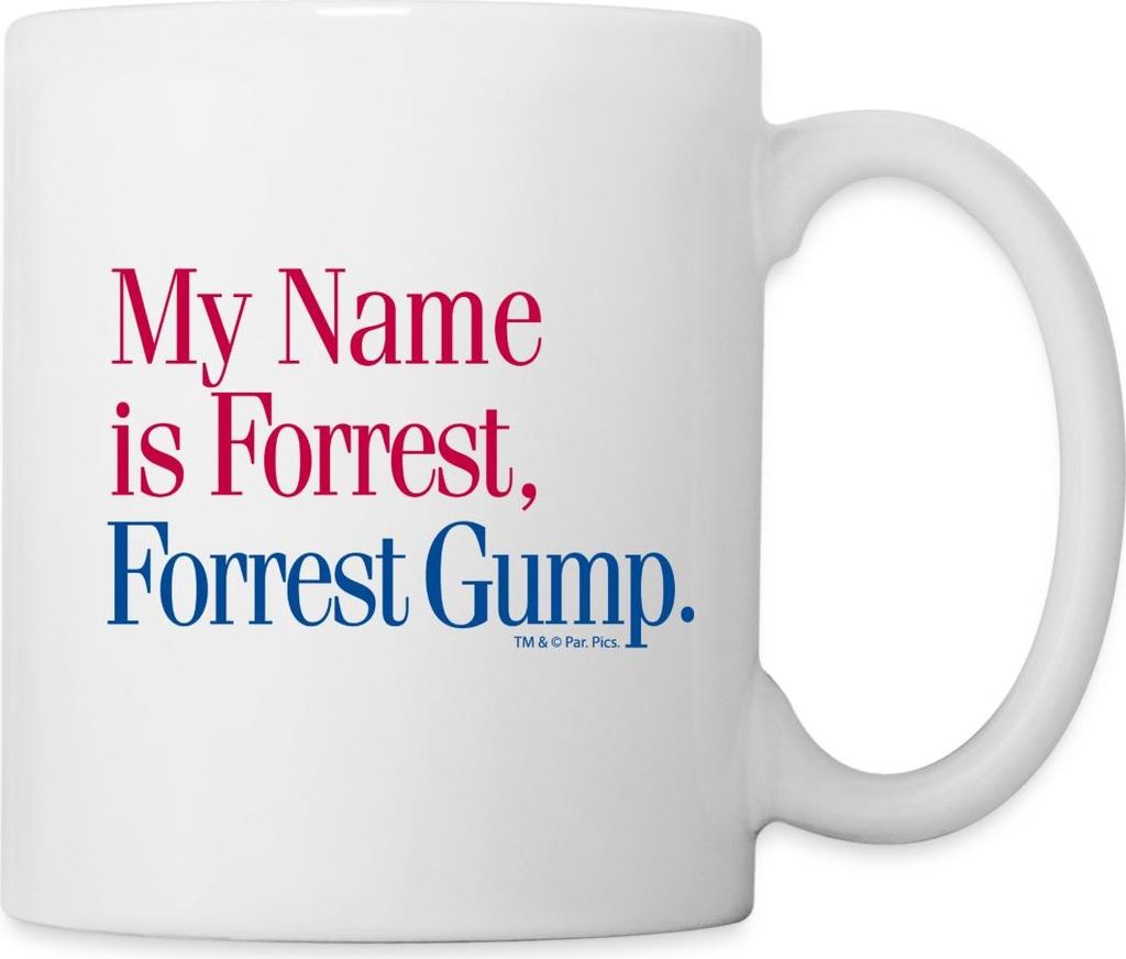 Spreadshirt Forrest Gump My Name Is Forrest, Forrest Gump Tasse, One size, Weiß