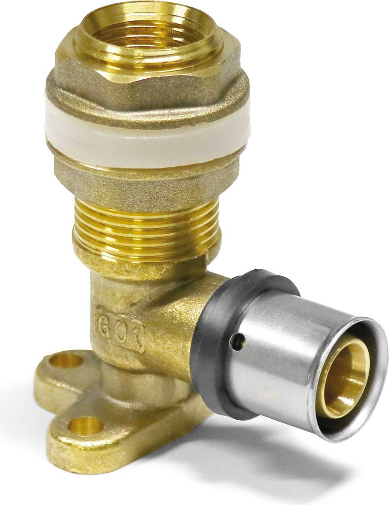 Pipetec Press-Wanddurchführung mit Innengewinde 20 x 2 - 1/2" : 20 x 2 mm - 1/2 Zoll Größe: 20 x 2 mm - 1/2 Zoll