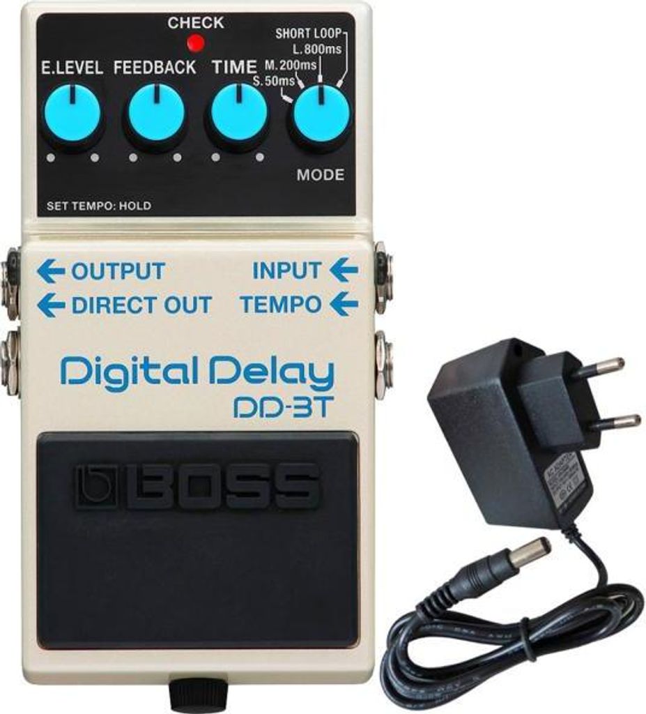 Boss DD-3T Digital-Delay Effektgerät mit 9V Netzteil