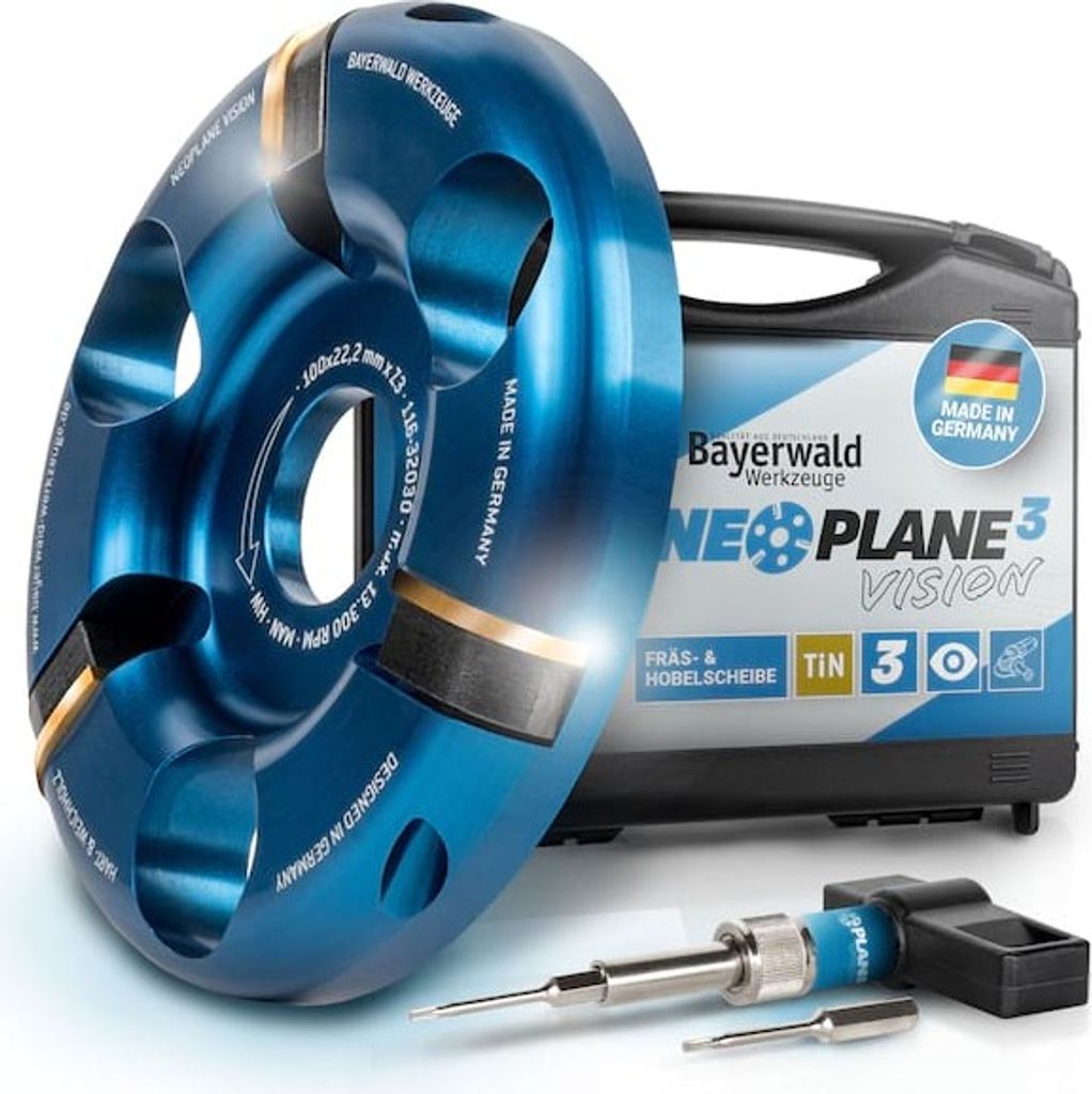 NeoPlane Ø 100 mm x 22,2 mm 3 HM Messer im Koffer