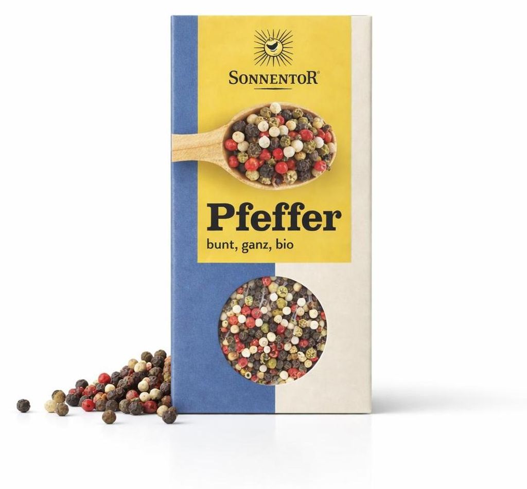 Sonnentor Pfeffer bunt ganz 50 g, Körnige Gewürze, 50 g, Produktbild 