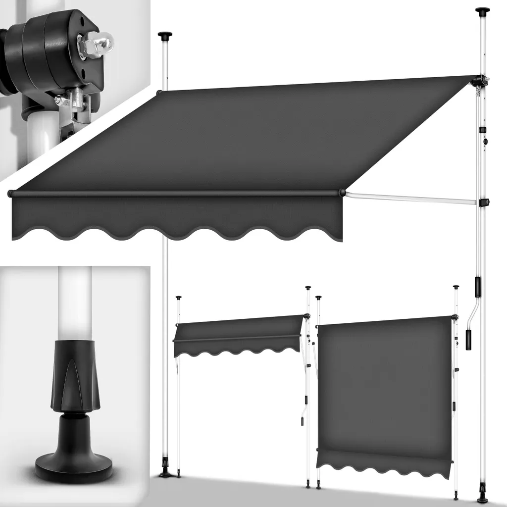 Tenda a Morsetto tillvex 350cm Grigio: Design Esterno Moderno