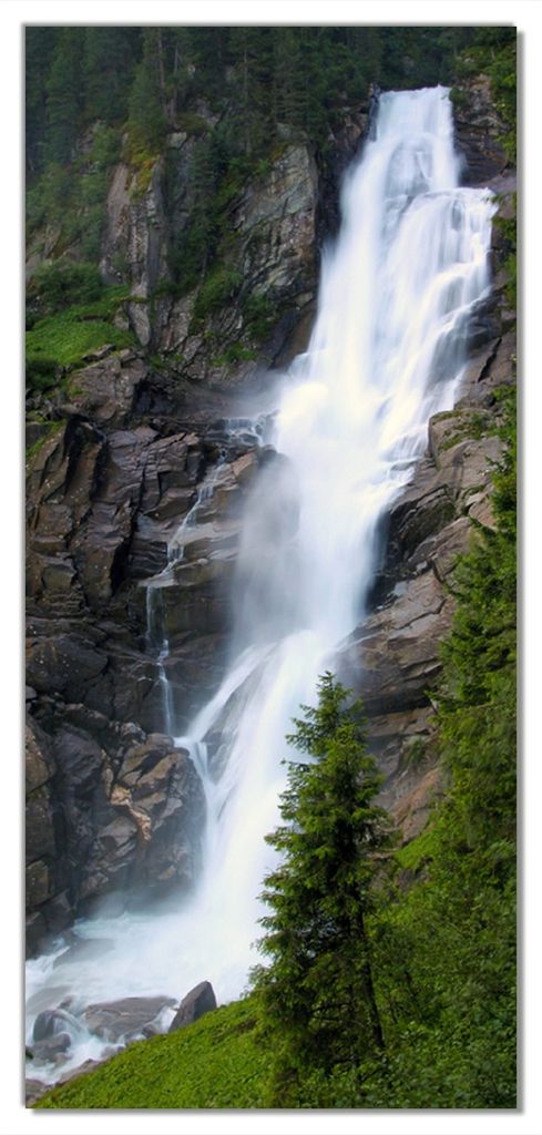 Wallario selbstklebende Türtapete 100 x 220 cm - Wasserfall - Abwischbar, rückstandsfrei zu entfernen