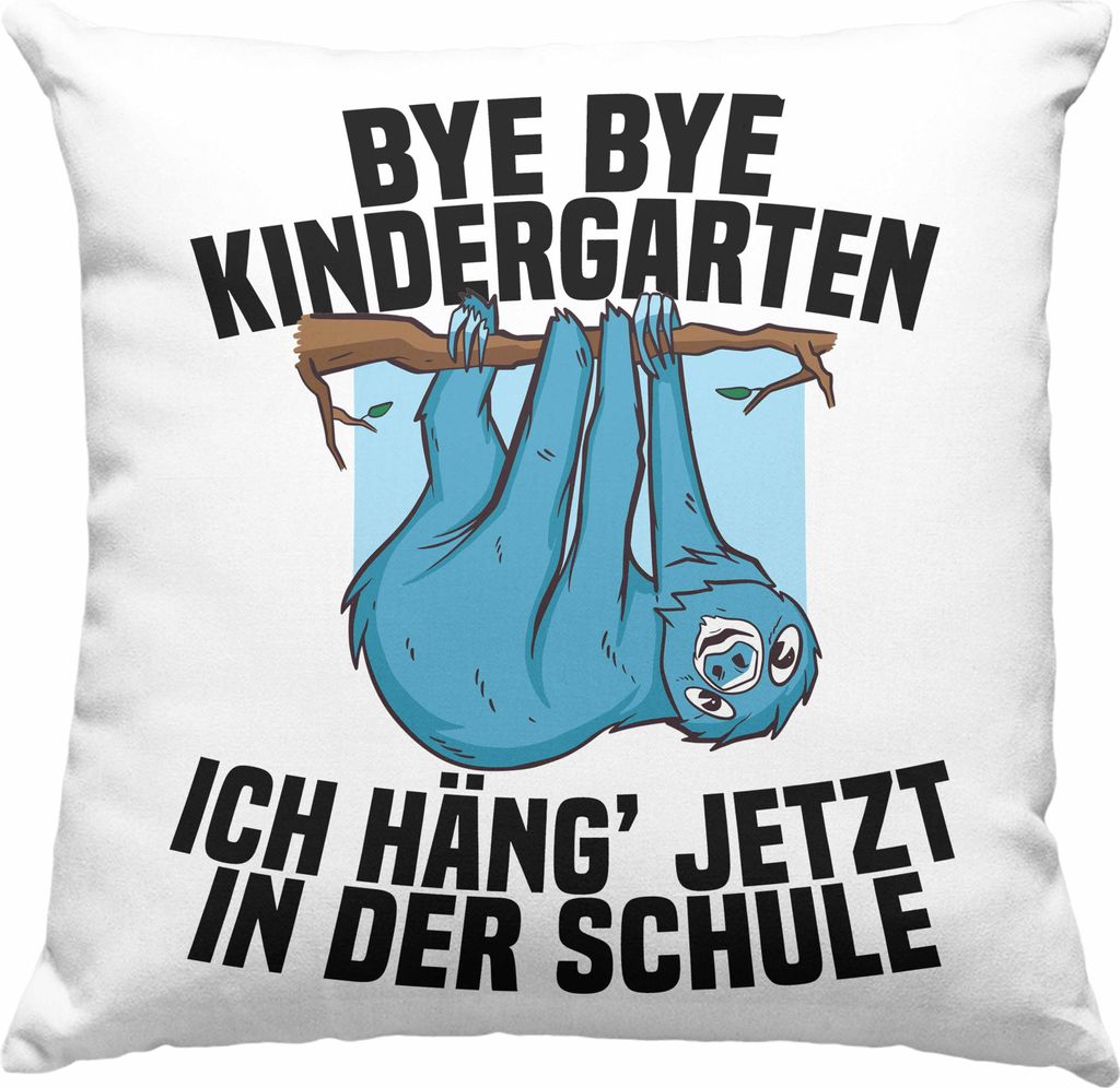 Trendation - Kita Abgänger 2022 Schulstart Deko-Kissen mit Füllung 40x40 Geschenk Jungen Mädchen Einschulung Schulanfang Erster Schultag Idee (B...