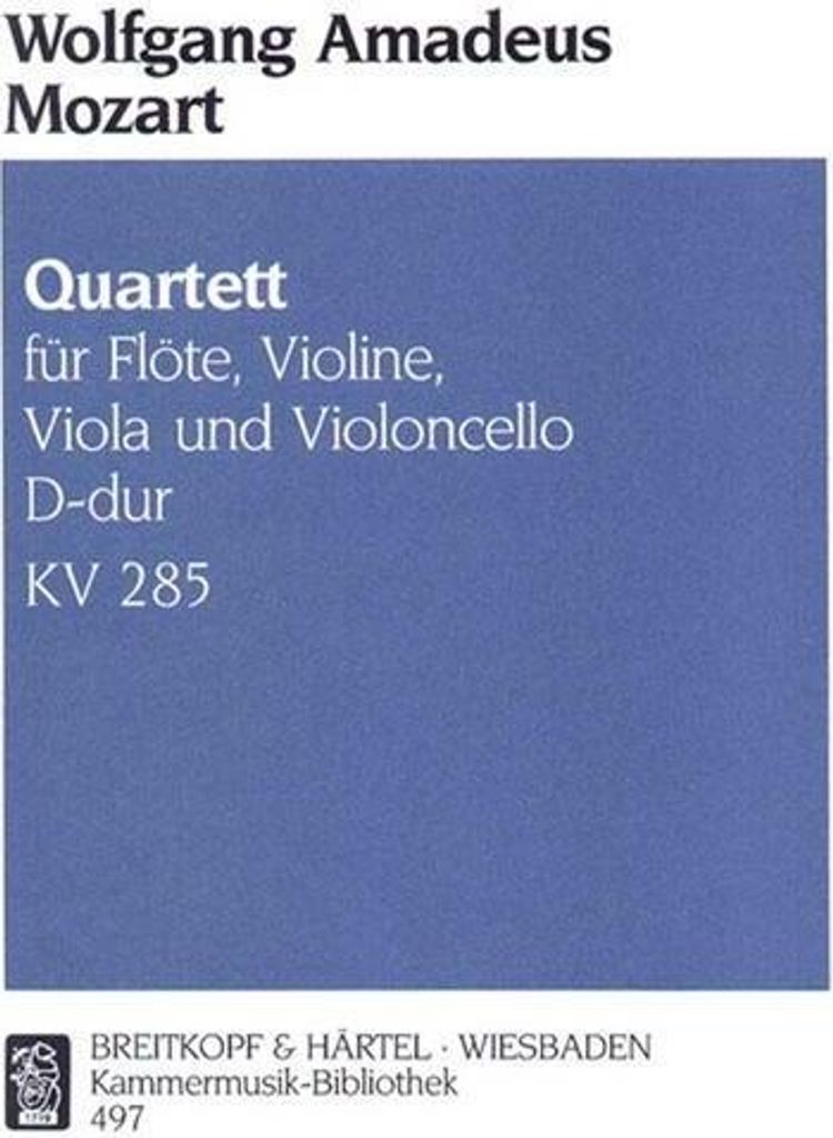 Flötenquartett D-Dur KV 285, Flöte, Violine, Viola und Violoncello, Stimmensatz