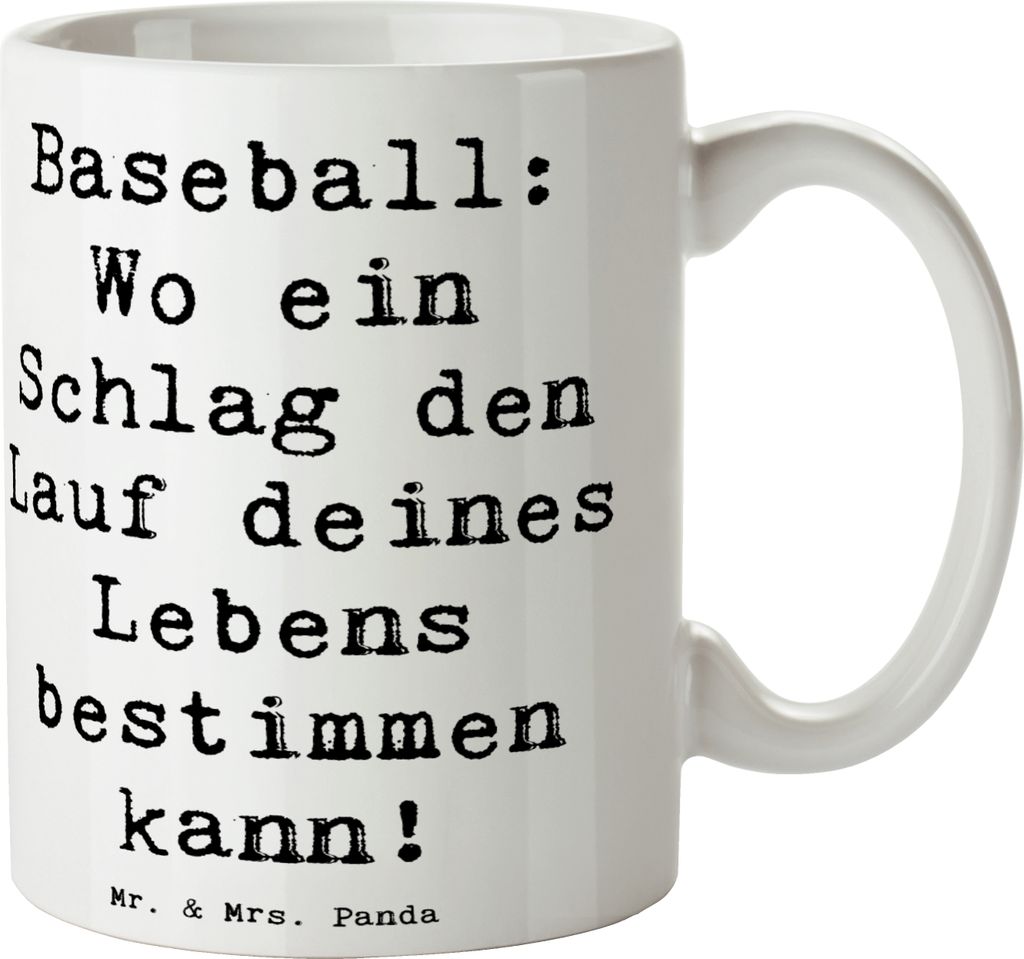 Mr. & Mrs. Panda Kaffeebecher Spruch Baseball Schlag - Weiß - Geschenk, Sportler, Spiel, kaffeetasse bedruckt, Teamsport, Pott, Sport, Geschicklic...