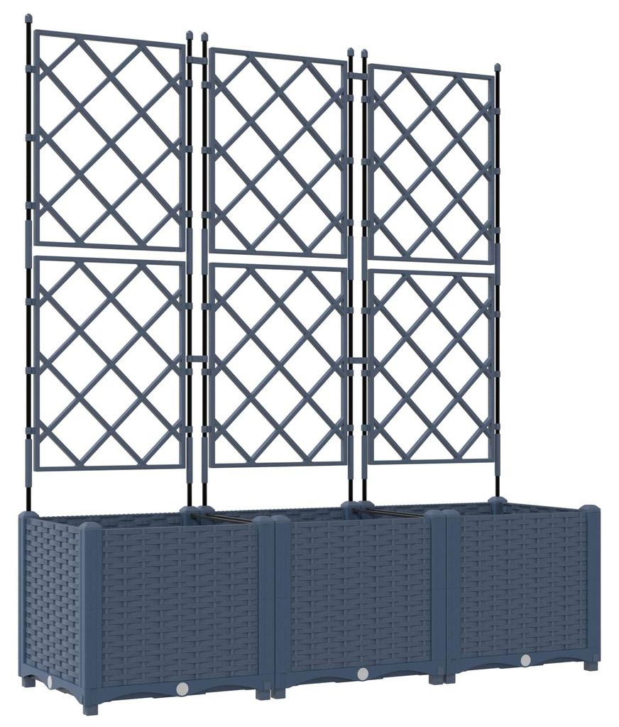 vidaXL Vasi da giardino, set da 3 pezzi, grigio, 120 x 40 x Immagine del prodotto 