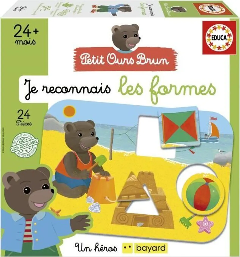 Jeu éducatif EDUCA Je reconnais les formes Petit ours brun pour enfant