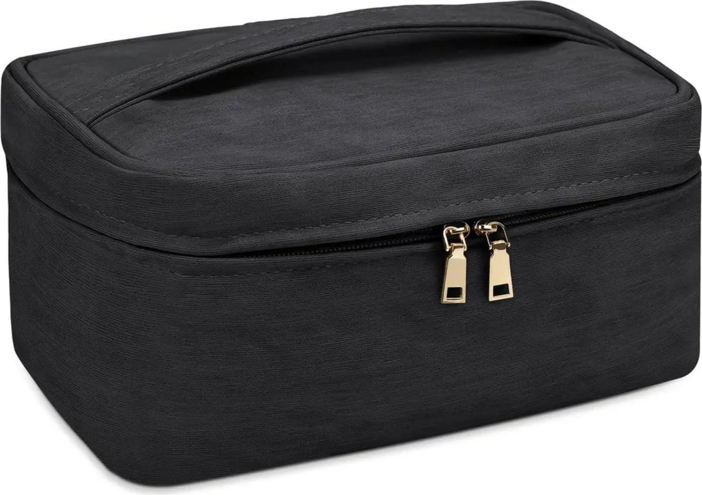 Trousse de maquillage étanche grande capacité avec compartiments et zip