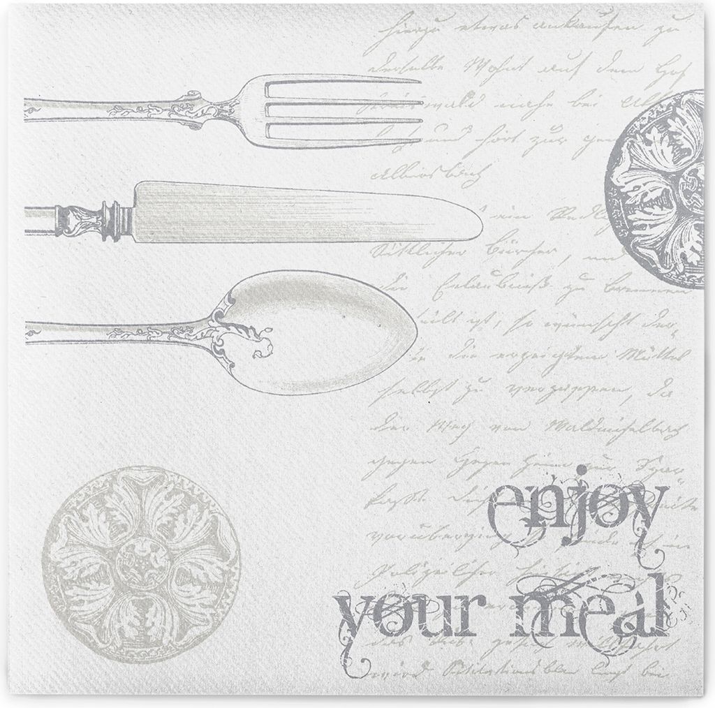 Sovie HORECA Serviette Elisabeth in Silber-Weiss aus Produktbild 