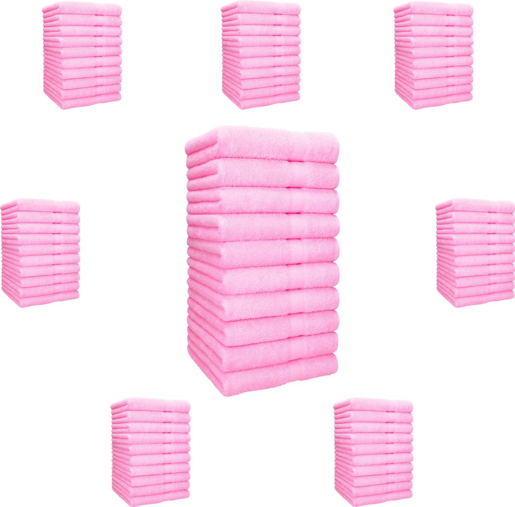 Betz Handtuch PALERMO - 80 Stück Handtücher 100% Baumwolle Größe 50 x 100 cm Hotel-Qualität Farbe - rosé