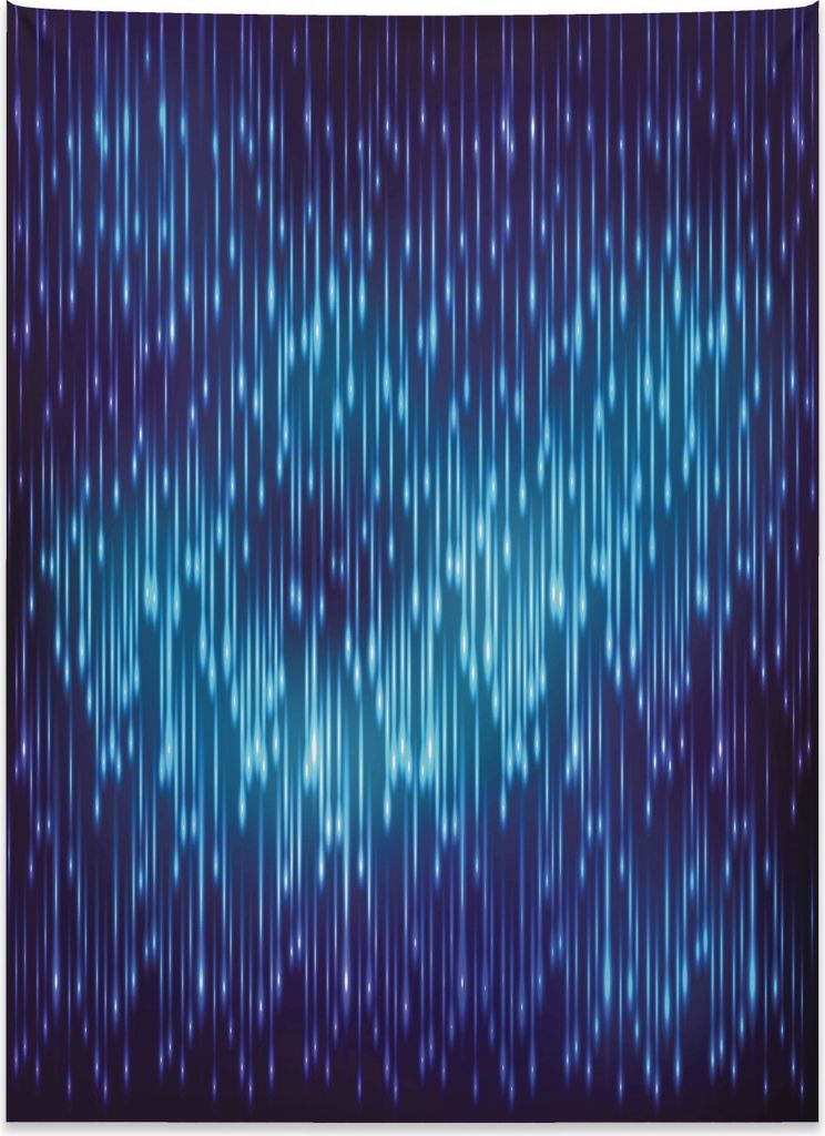 Abakuhaus Blau Wandteppich, Kosmischer Regen Effect Vivid aus Weiches Mikrofaser Stoff Kein Verblassen Klare Farben Waschbar, 110 x 150 cm, Schwarz...