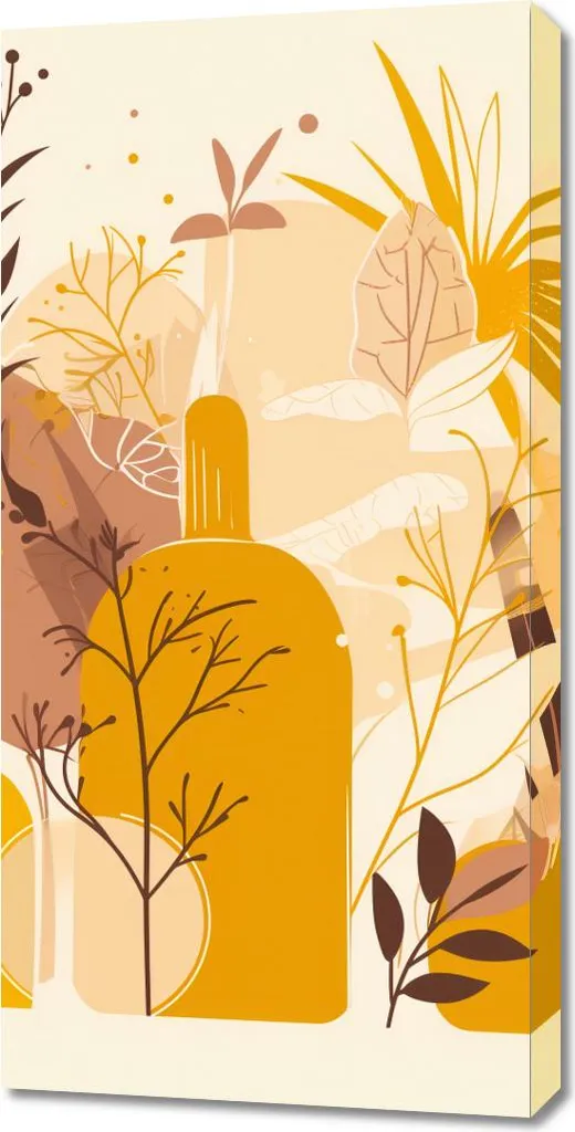 Decorazione Parete 50x100 Piante Oro: Quadro Moderno Elegante su Tela