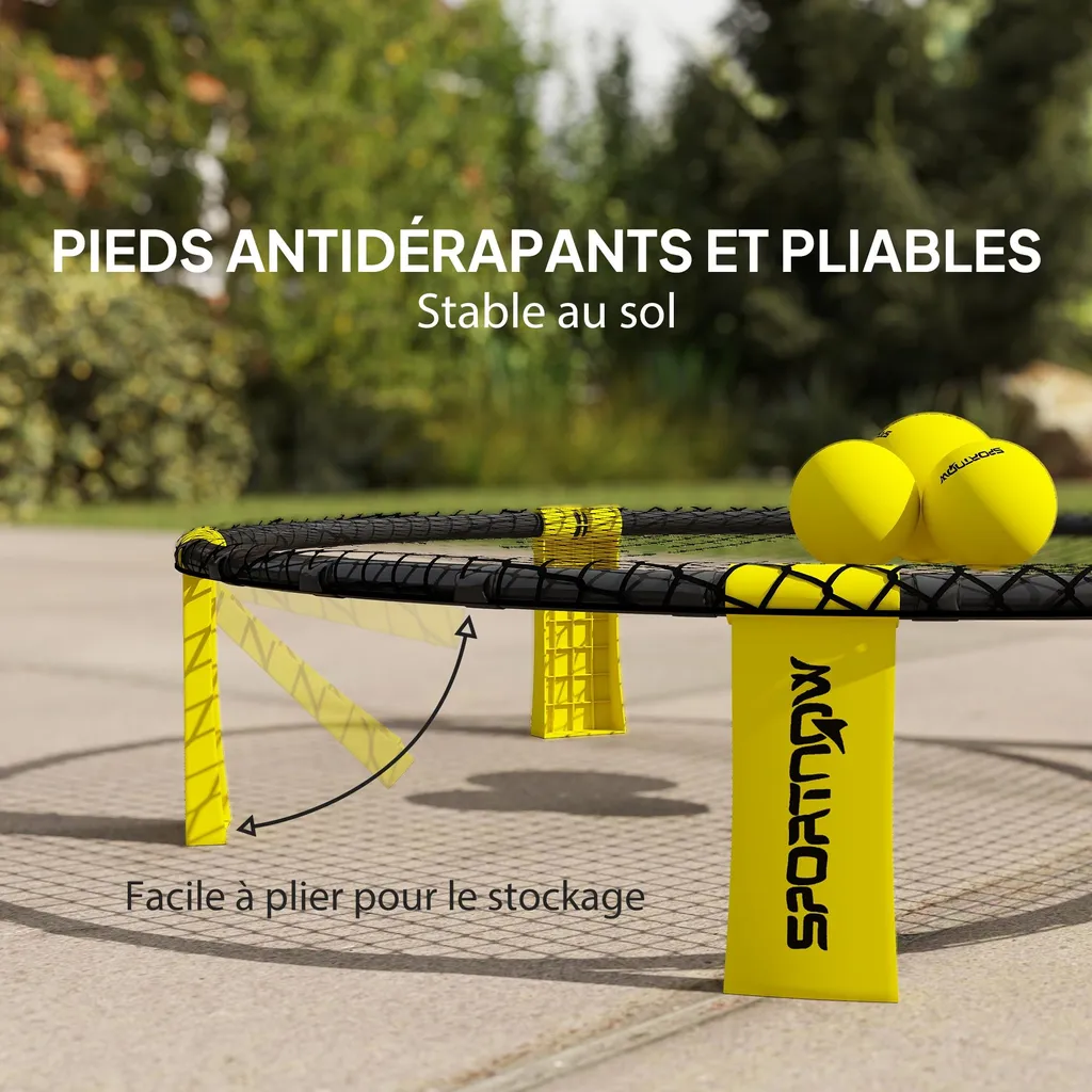 Set Mini Volleyball Spike Facile à Installer avec Filet et 3 Balles Pro - 3