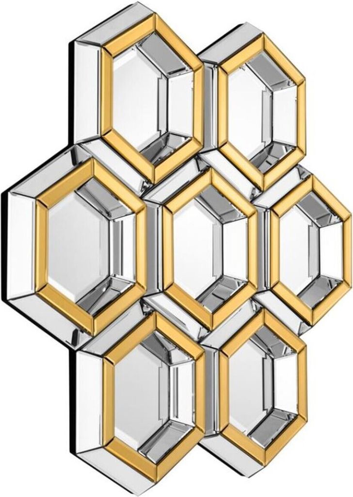 Casa Padrino Designer Spiegel Gold 100 x H 103 cm - Luxus Wandspiegel