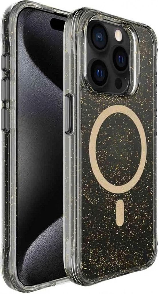 imoshion Klare Glitter Backcover mit MagSafe iPhone 15 Pro - Gold