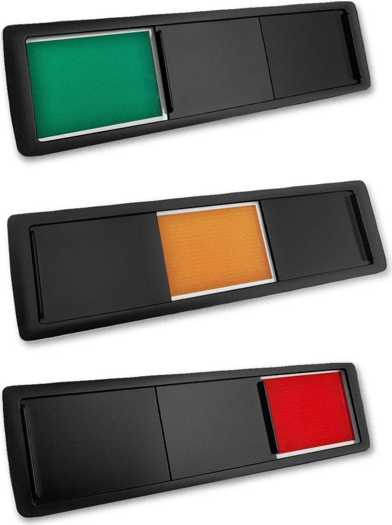Plaque de porte "Vert-Orange-Rouge" noir, dimension 178 x Image du produit 