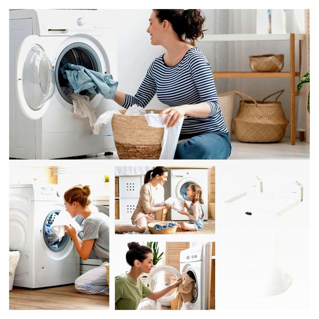 Wäschekorb | Faltbarer Aufbewahrungsbehälter mit Saugnäpfen | Hängekorb aus Netz für Schlafzimmer und Balkon zur Ordnung von Shirts und Schals