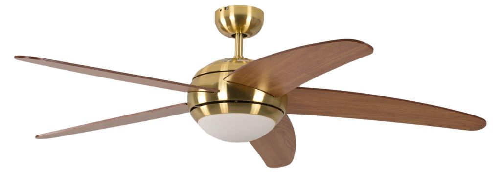 Ventilateur de plafond Melton Laiton / Érable 132 cm avec Image du produit 