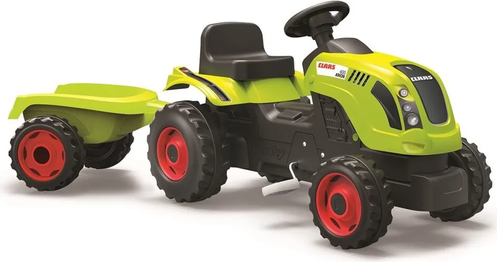 Tracteur à pédales CLAAS pour jardin avec chariot de transport vert 2-5 ans