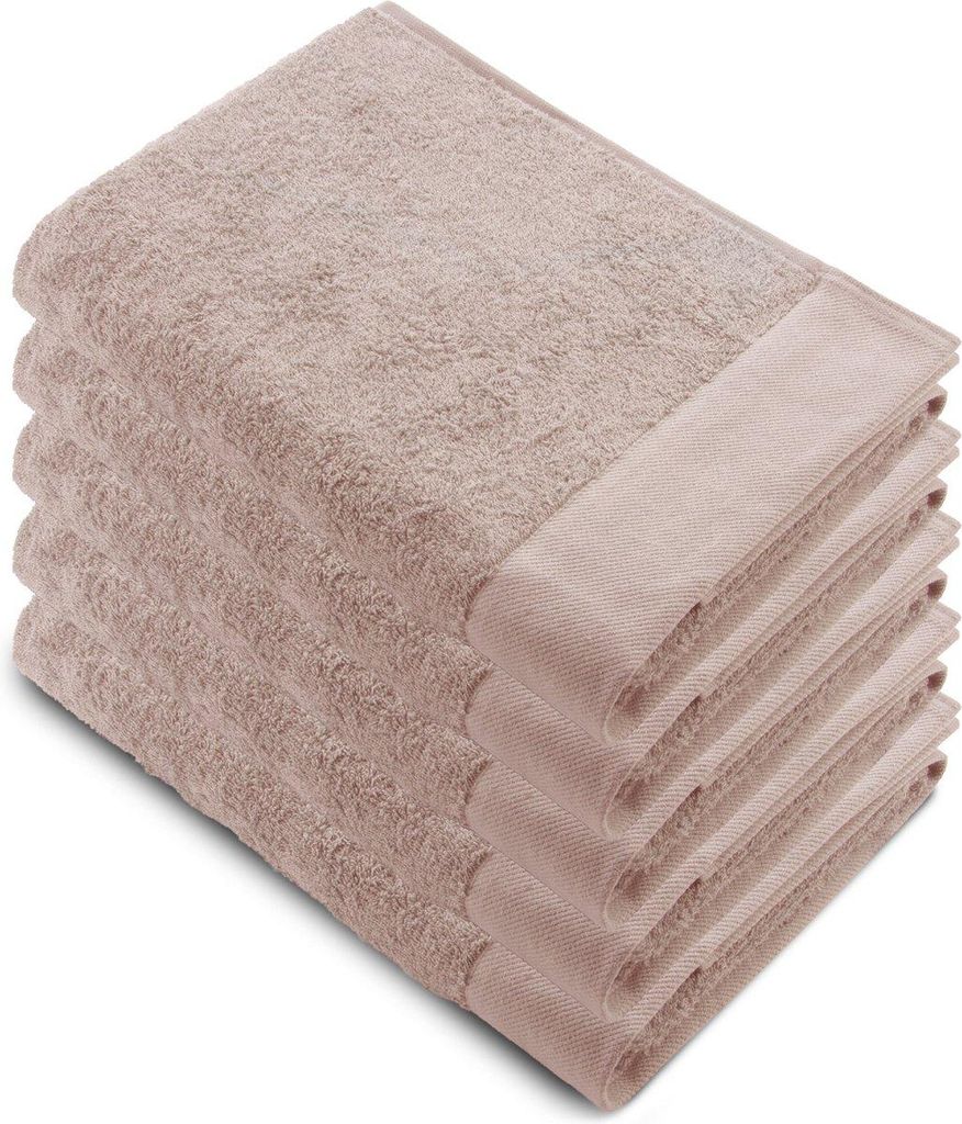Walra Remade XL Handtücher 70x140 - 5er Set - Schwere Qualität 550 g/m² - Puderrosa