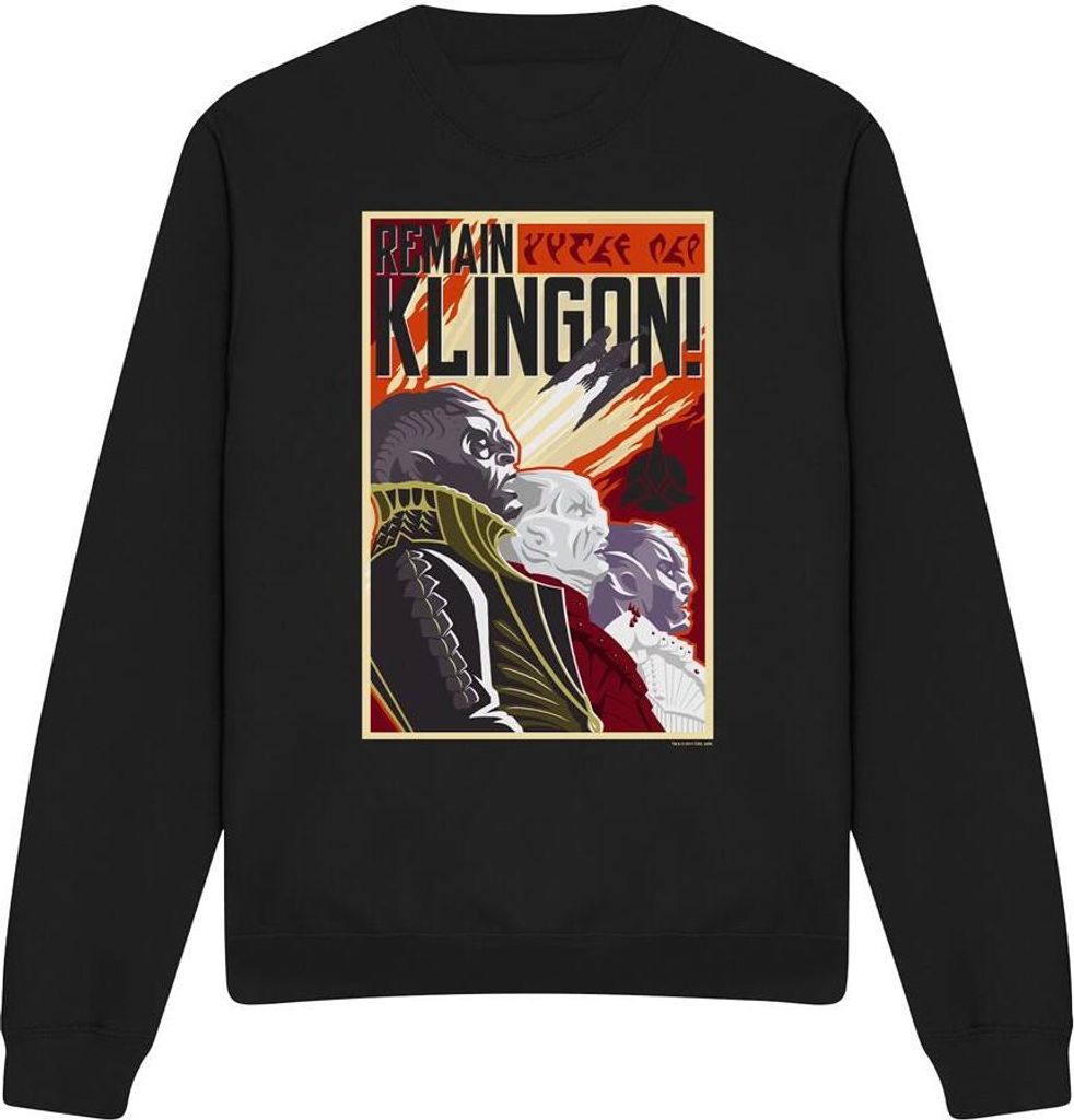 Star Trek: Discovery - "Remain Klingon" Sweatshirt für Herren/Damen Uni TV12080 (M) (Schwarz)