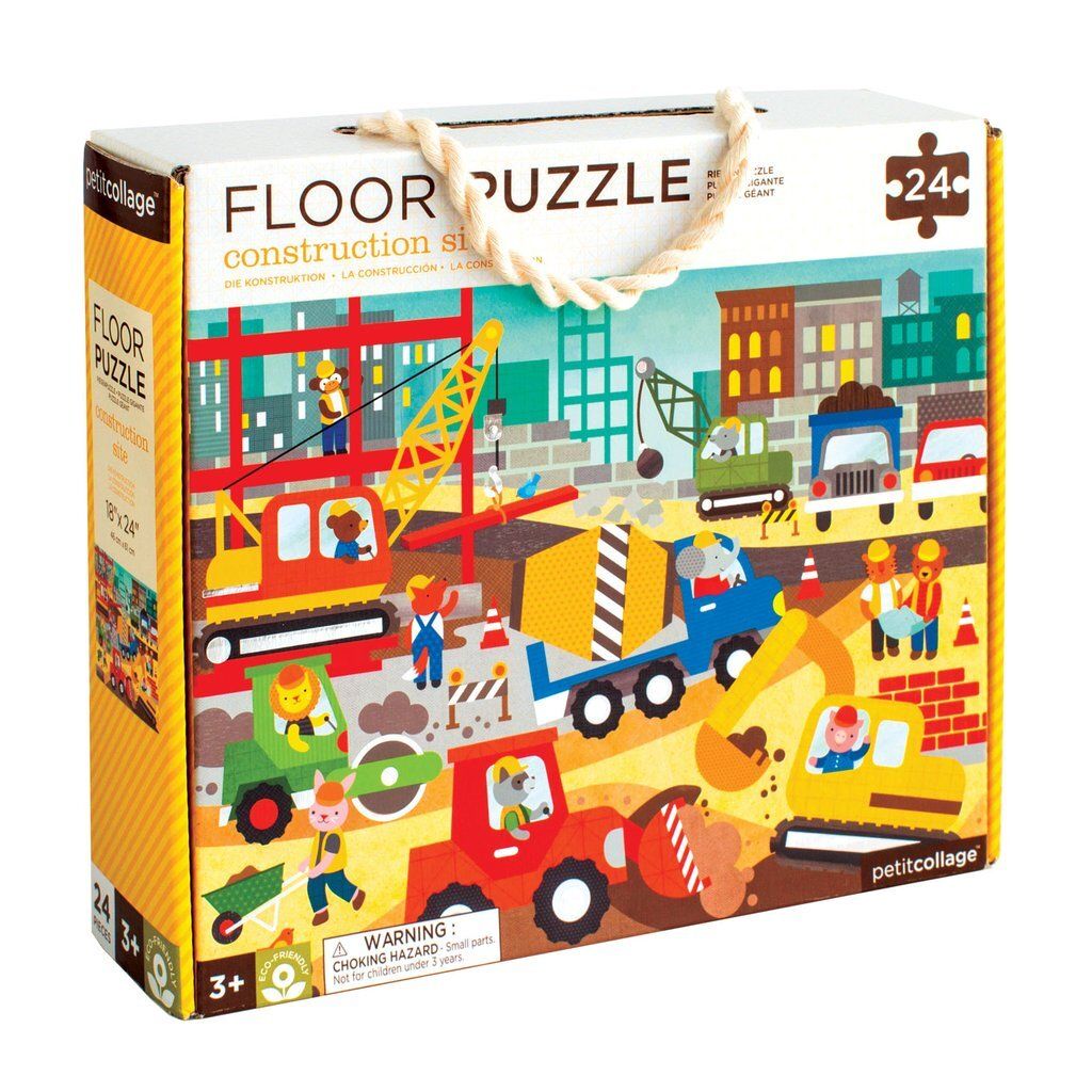Petit Collage Bodenpuzzle Baustelle - Lernspielzeug aus Produktbild 