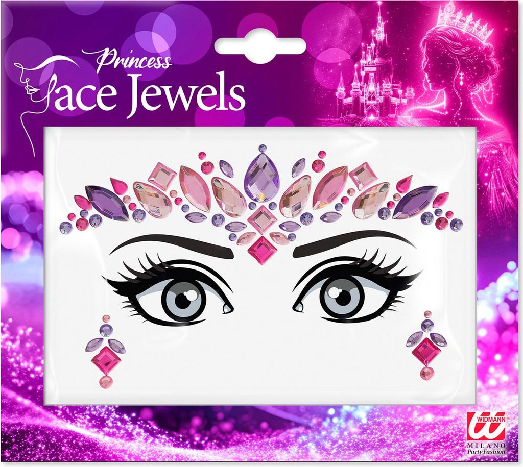 Face Jewels "Prinzessin" | Mehrfarbig - Selbstklebende Glitzersteine
