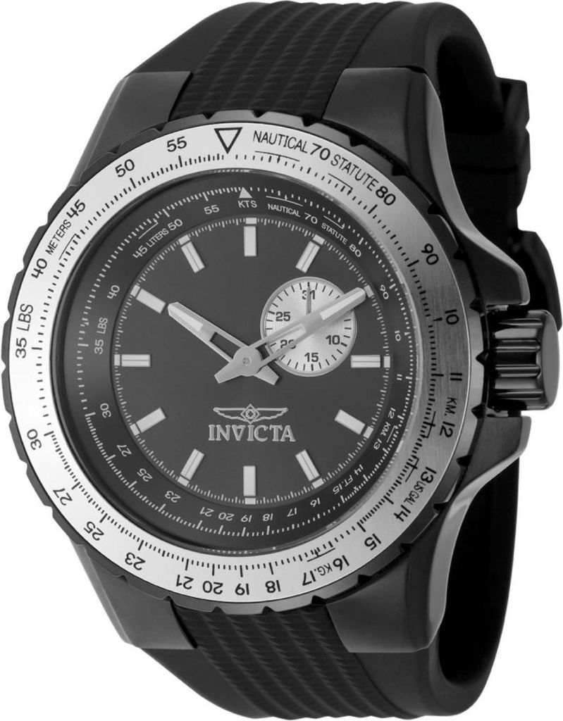 Invicta Aviator 49720 Herren uhr - Wasserdicht - Analog - Quarzuhrwerk - Edelstahl mit grauen zifferblat - 50mm