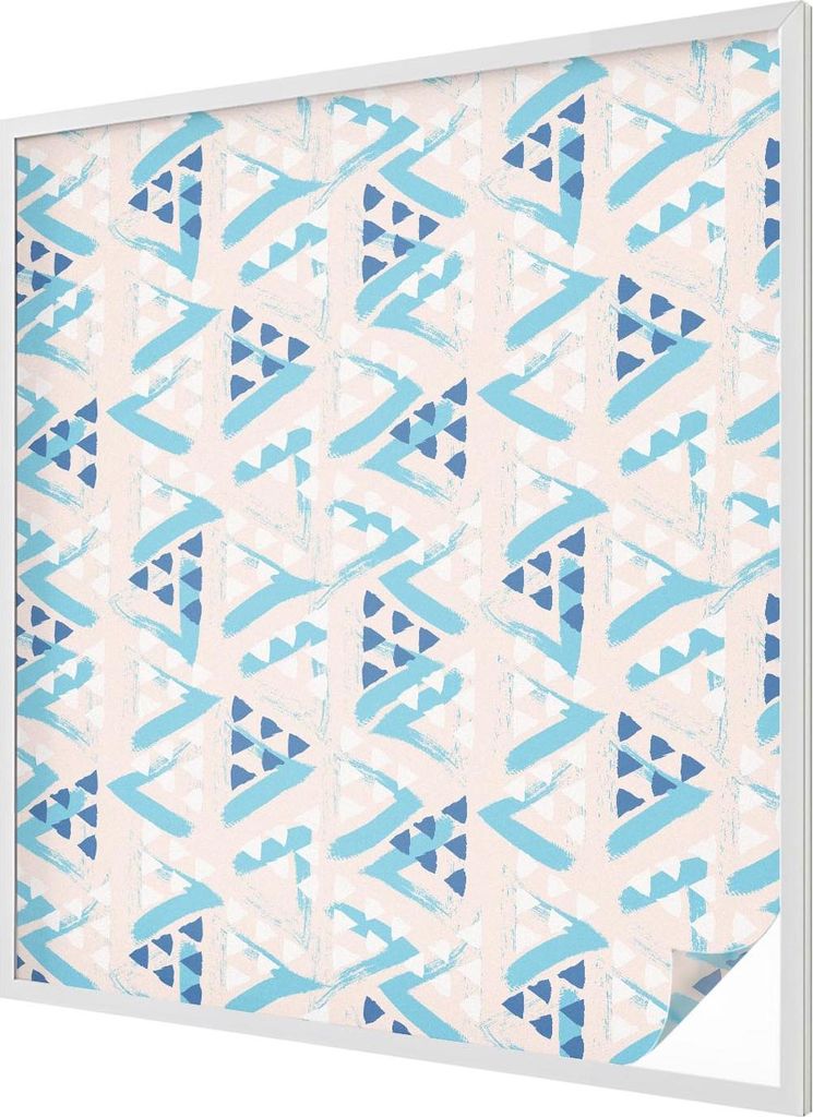 Buntglas Fensterfolie – 116x100 cm – Stained-Glass Design – blickdichte dekorative Sichtschutzfolie – selbstklebend, UV-Schutz – Geometri...