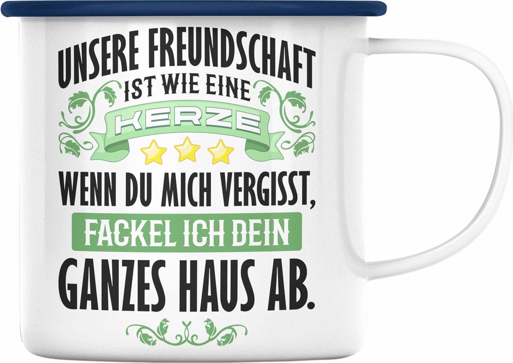 Trendation - Beste Freundin Freund Emaille Tasse Geschenk Produktbild 