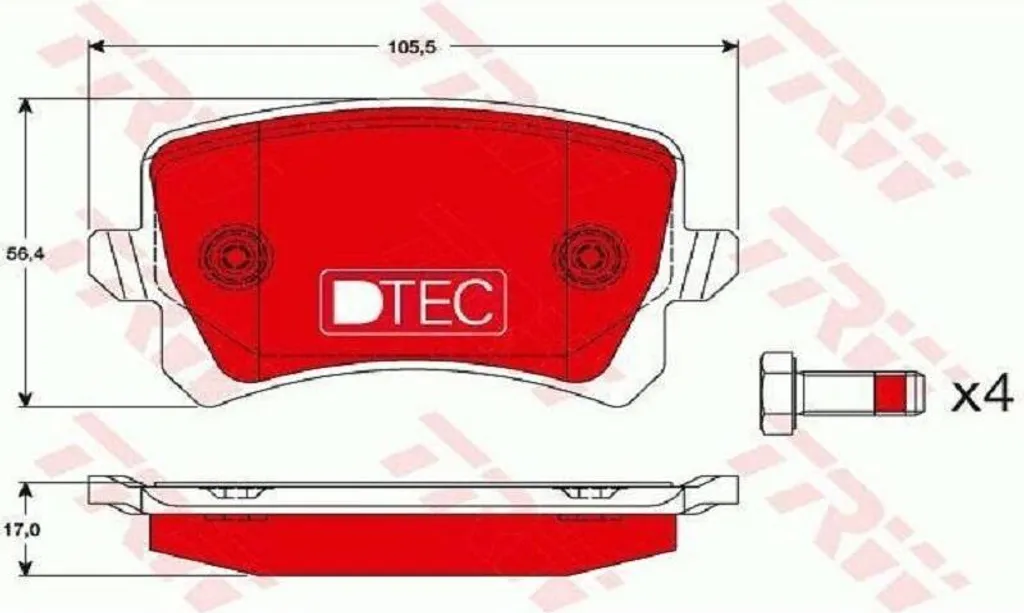 Fixation de plaquettes TRW GDB1763DTE pour freinage silencieux