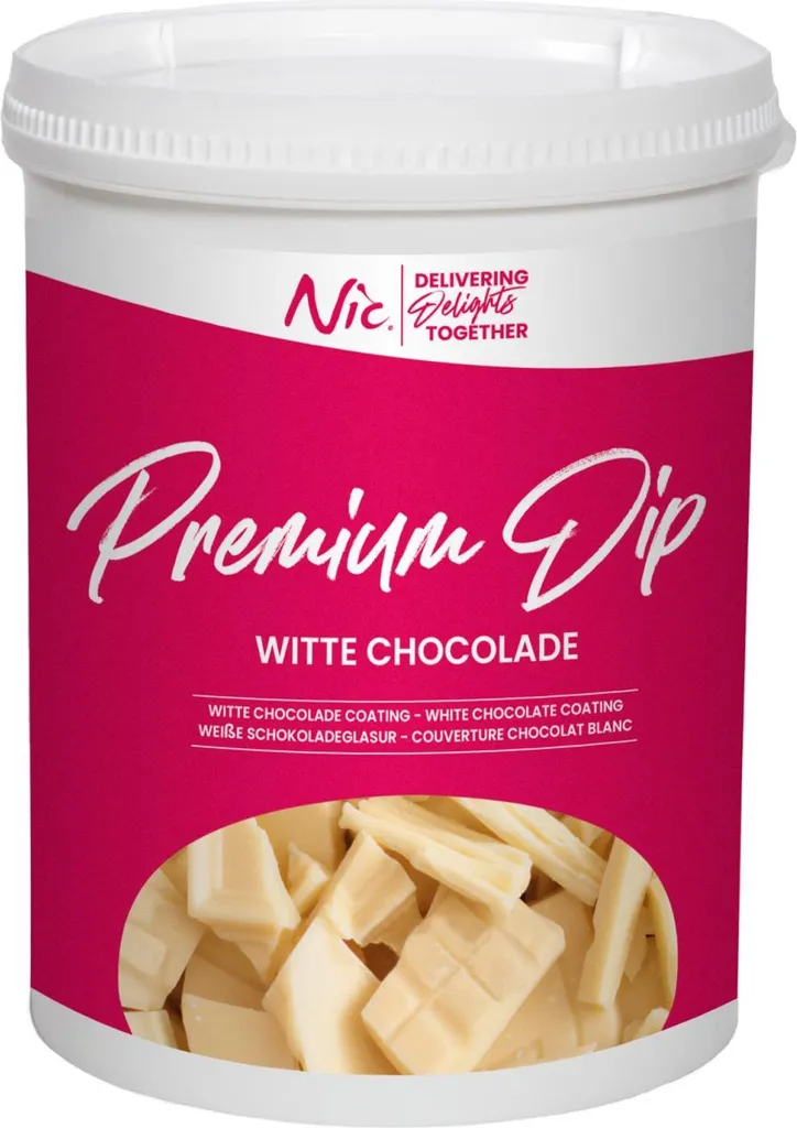 Sauce de Trempage Chocolat Blanc Nic Premium 1,2 kg pour Glaciers