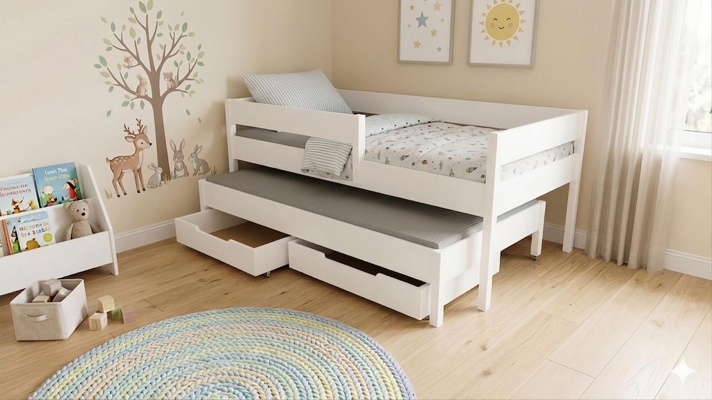 Łóżko rozkładane Junior 180x80 – łóżeczko dziecięce z Zdjęcie produktu 