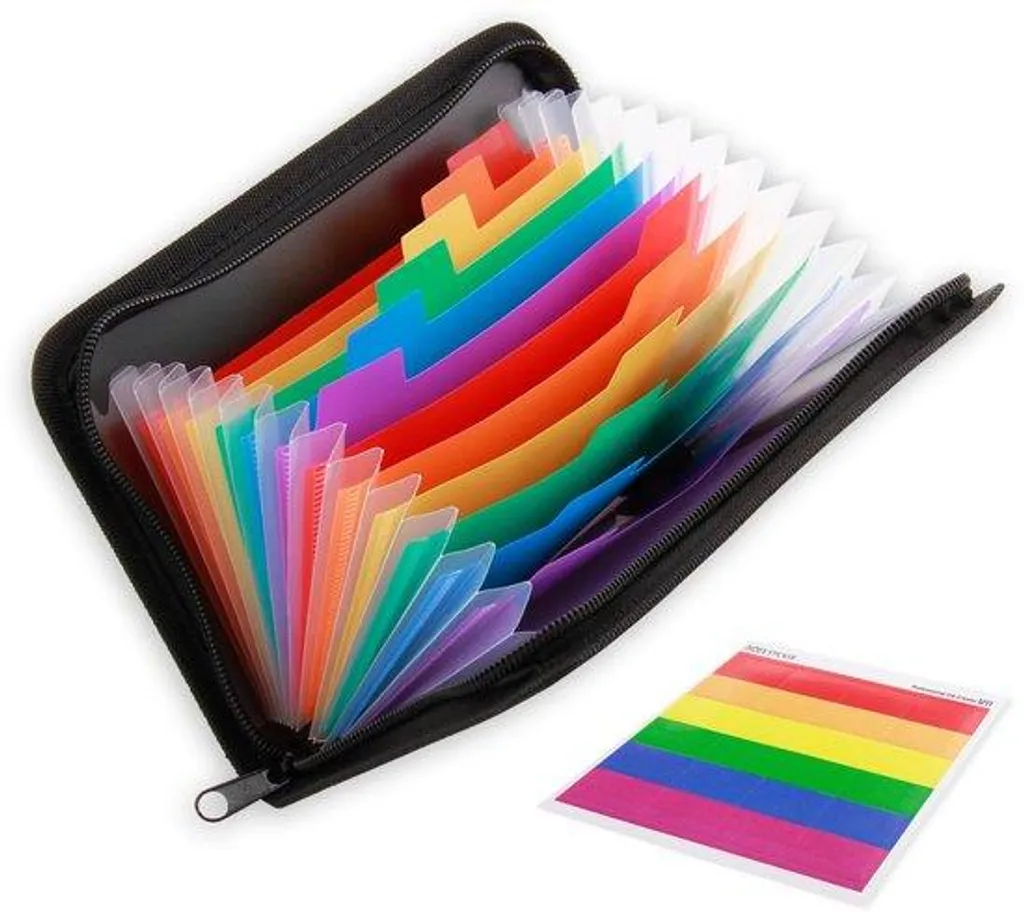 Porte-documents A6 anti-perte zippé 13 fentes pour stopper le désordre de sac