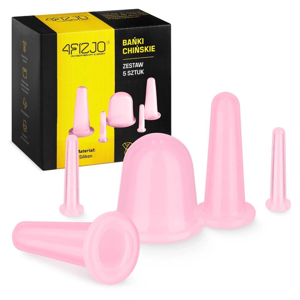 4FIZJO Silikonové masážní baňky FACE+ 5 ks., růžové Obrázek produktu 