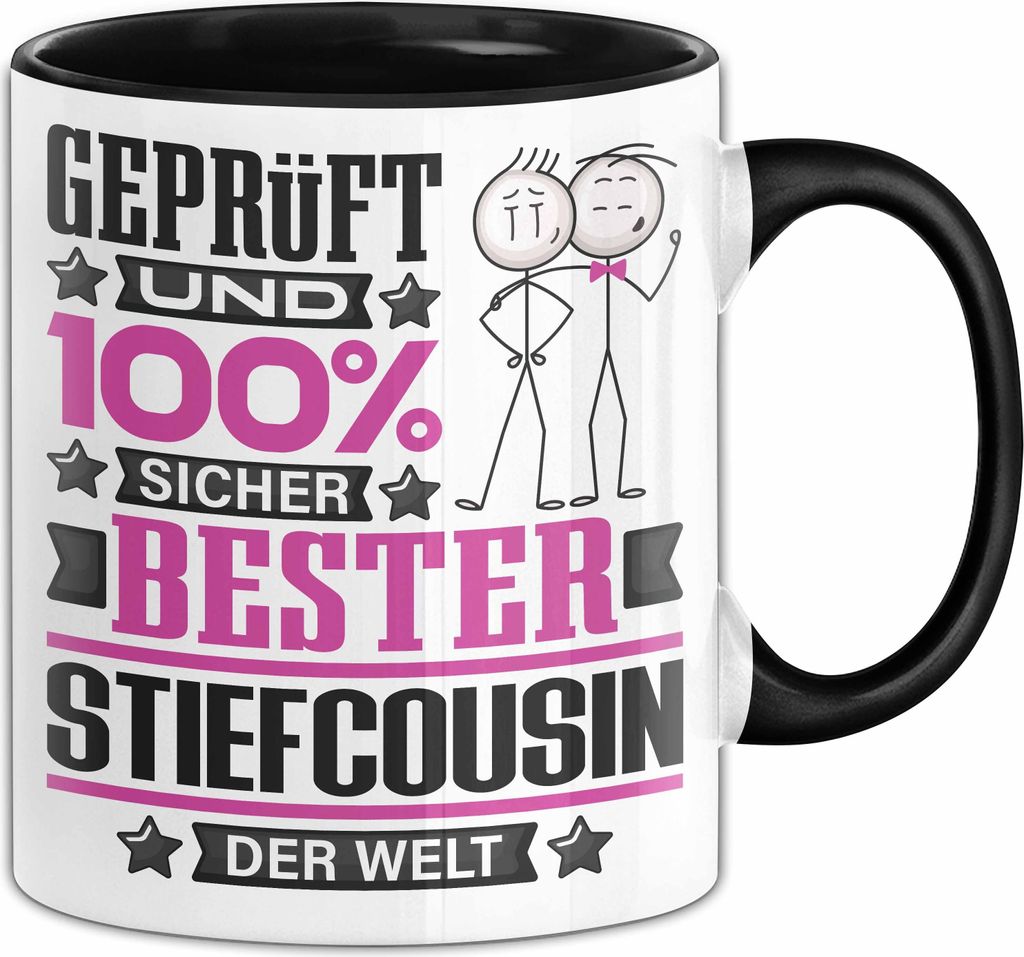Stiefcousin Geschenk Lustiger Spruch für Stiefcousin Geschenkidee Bester Stiefcousin Der Welt (Schwarz)