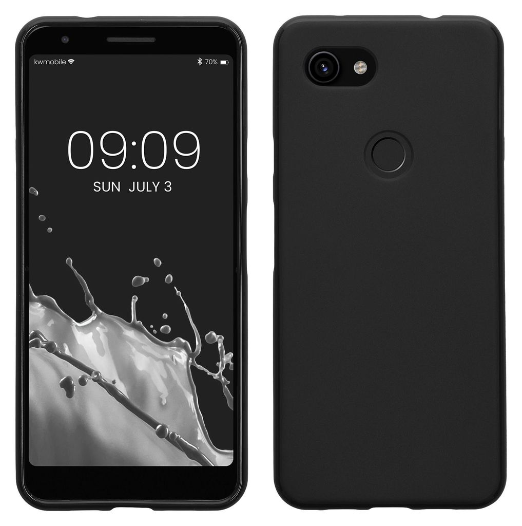 kwmobile Handyhülle für Google Pixel 3a Hülle - TPU Case - Kabelloses Laden - Schutzhülle Cover in Schwarz matt
