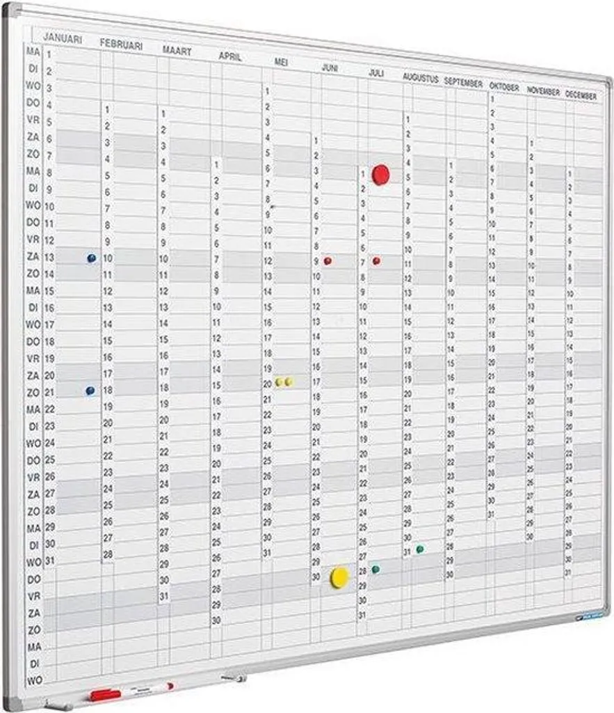 Tableau de planification pour organiser l'année, format 60x90 vertical