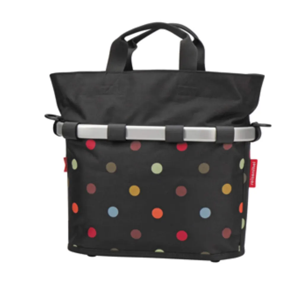 Klickfix Panier à vélo Oval S à pois avec fixation guidon universelle