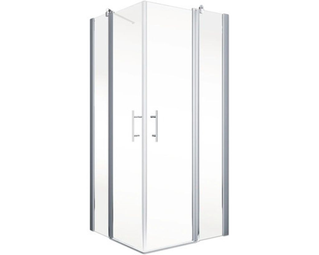 Eckeinstieg mit Pendeltür SCHULTE Alexa Style 2.0 ExpressPlus 90 x 90 cm Profil aluminium Klarglas schmutzabweisende Gla